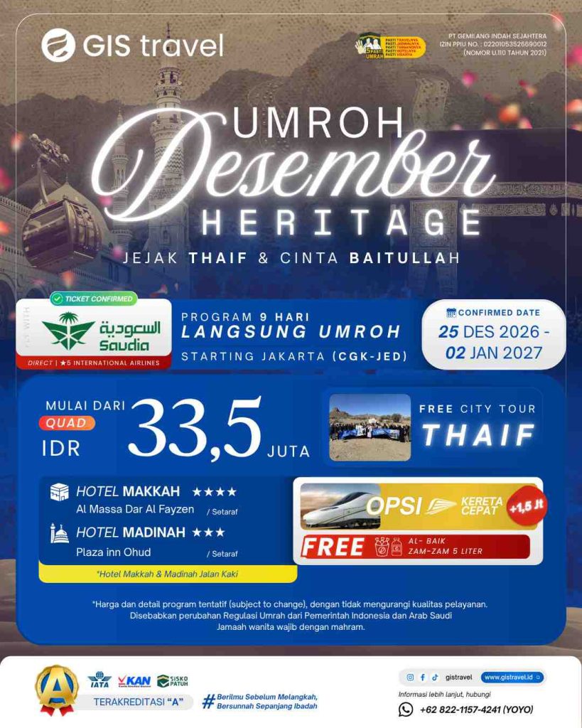 Paket umroh desember 2026 gis travel